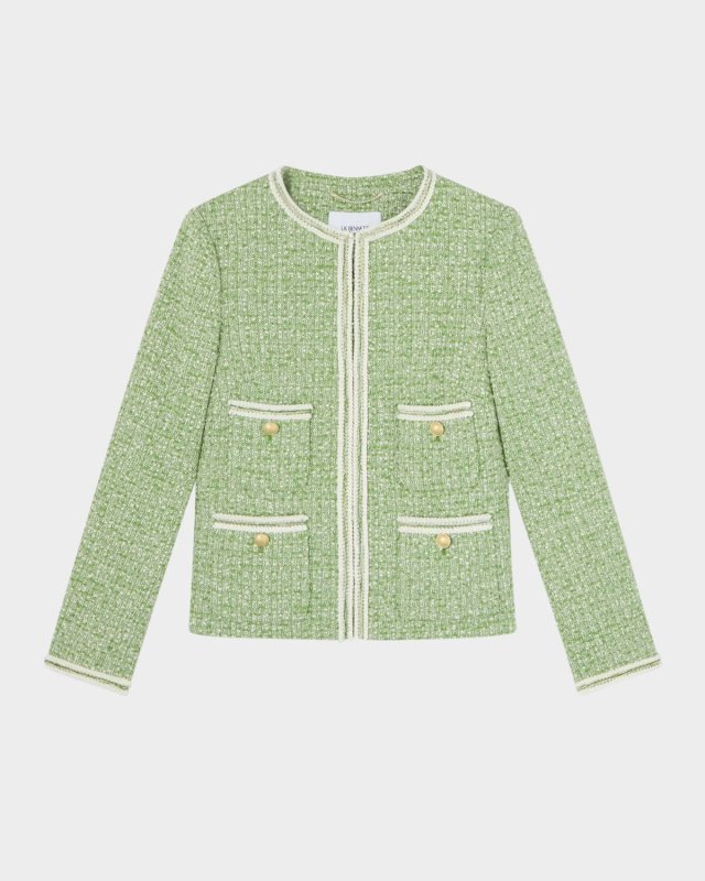 Charlie Contrast-Trim Tweed Jacket